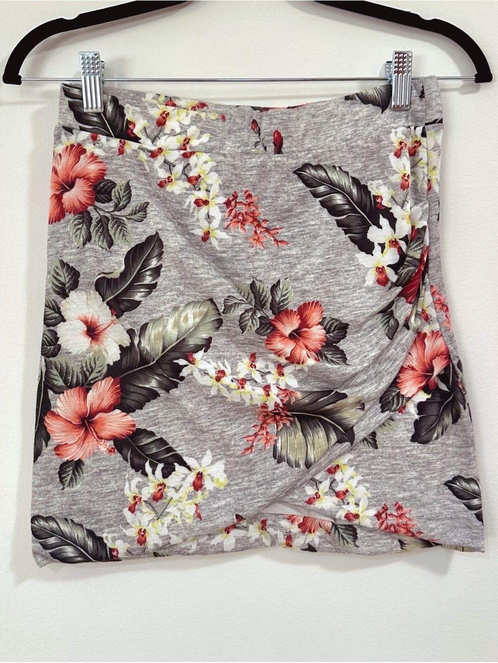 Zara Draped Tropical Floral Mini Skirt Size Medium - Picture 3 of 5